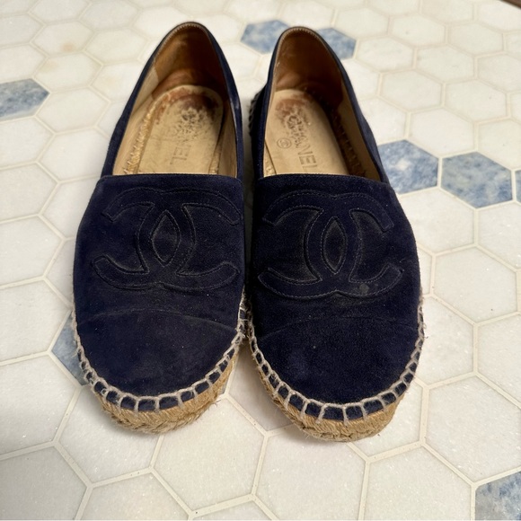 Chanel navy suede espadrille size 37 - Picture 5 of 6